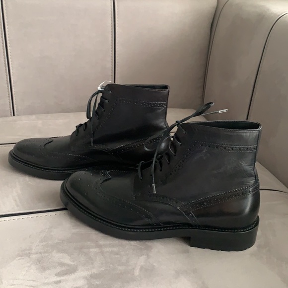 🎉HP🎉 NWT Saint Laurent Paris Black Leather Army/Combat Boots size 42 - Picture 16 of 17